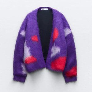 ZARA BRUSHED FINISH KNIT CARDIGAN